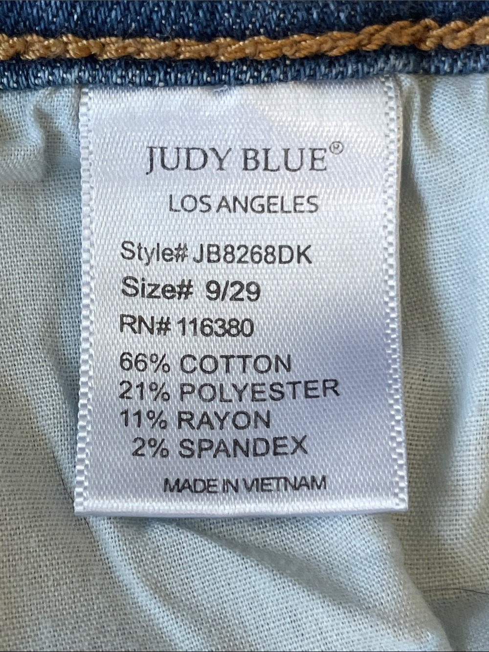 EC Judy Blue Skinny Fit Medium Wash Distressed Jeans with Red Plaid - Size 9/29 - Picture 6 of 6